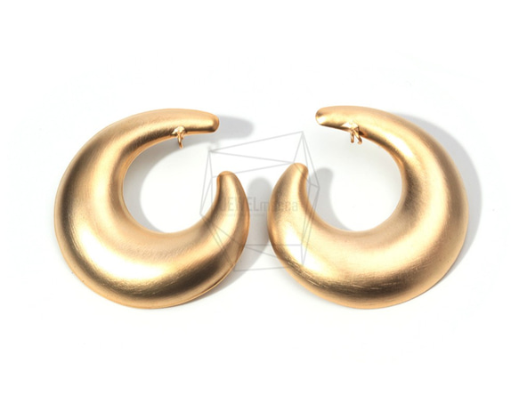 ERG-832-MG【2個入り】ブラシカーブピアス,Curve Post Earring/43mm X 48mm 1枚目の画像