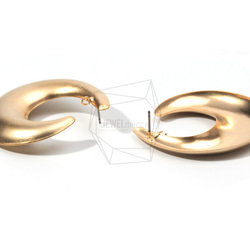 ERG-832-MG【2件】刷狀曲線耳環，曲線耳環/ 43毫米X 48毫米 第3張的照片