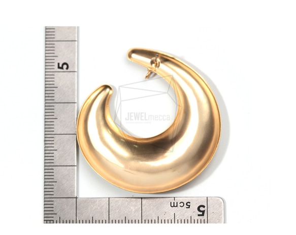 ERG-832-MG【2個入り】ブラシカーブピアス,Curve Post Earring/43mm X 48mm 5枚目の画像