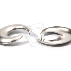 ERG-832-MR【2件】刷狀曲線耳環，曲線耳環/ 43毫米X 48毫米 第3張的照片
