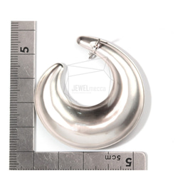 ERG-832-MR【2件】刷狀曲線耳環，曲線耳環/ 43毫米X 48毫米 第5張的照片