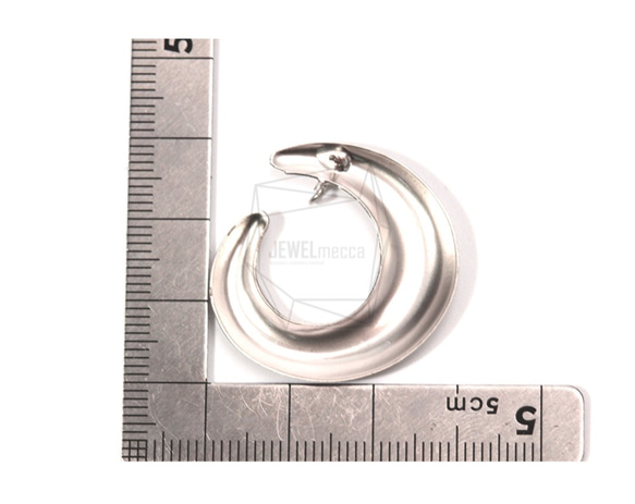 ERG-833-MG [2件]刷子曲線耳環，曲線耳環/ 30毫米X 30毫米 第5張的照片