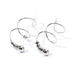 ERG-834-R【2個入り】 ウェービーロングワイヤーチャーム,Wavy Long Wire Earring Char 2枚目の画像