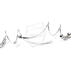 ERG-834-R【2個入り】 ウェービーロングワイヤーチャーム,Wavy Long Wire Earring Char 3枚目の画像