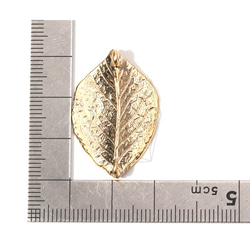 PDT-1614-MG【2個入り】シェルラウンドペンダント,Leaf Pendant/ 20mm x 32mm 5枚目の画像