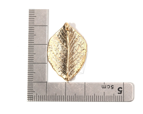 PDT-1614-MG【2個入り】シェルラウンドペンダント,Leaf Pendant/ 20mm x 32mm 5枚目の画像