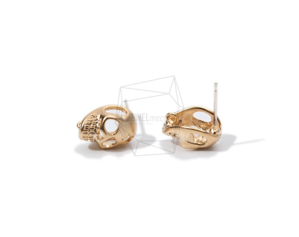 ERG-838-MG【2個入り】スカルピアス,Star Forehead Skull Earring 2枚目の画像