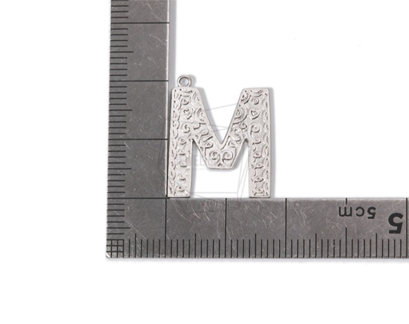 PDT-1631-MR【2個入り】アルファベットMペンダント,Alphabet M Pendant 5枚目の画像