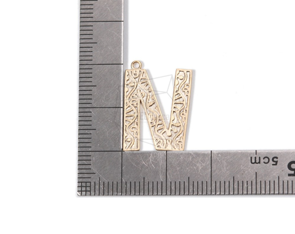 PDT-1632-MG【2個入り】アルファベットNペンダント,Alphabet N Pendant 5枚目の画像