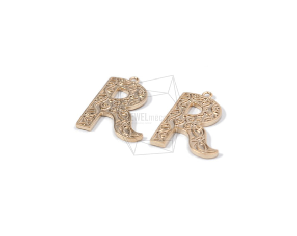 PDT-1633-MG【2個入り】アルファベットRペンダント,Alphabet R Pendant 2枚目の画像