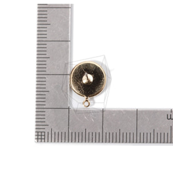 ERG-842-G【每包2件】圓形耳環，圓形耳釘/ 11 mm x 14 mm 第5張的照片