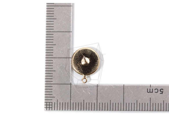 ERG-842-G【每包2件】圓形耳環，圓形耳釘/ 11 mm x 14 mm 第5張的照片
