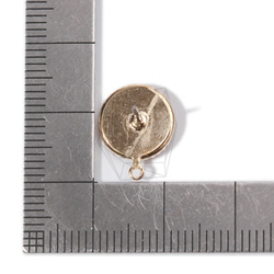 ERG-843-G【每包2件】圓形耳環，圓形耳環/ 11毫米x 14毫米 第5張的照片