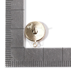ERG-852-G【每包2件】圓形耳環，圓形耳釘/ 11 mm x 14 mm 第5張的照片