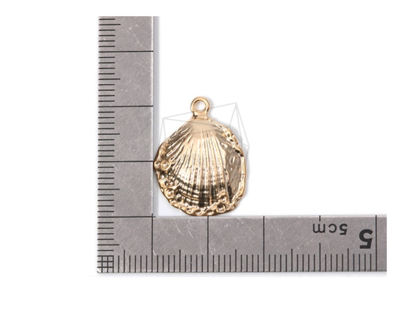 PDT-1640-MG【每包2件】Shell Charms，Shell Charms，Clam Shell 第5張的照片