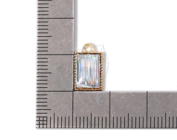 PDT-1643-G【2個入り】アクアスクエア ペンダント,Aqua square Shape Pendant 5枚目の画像