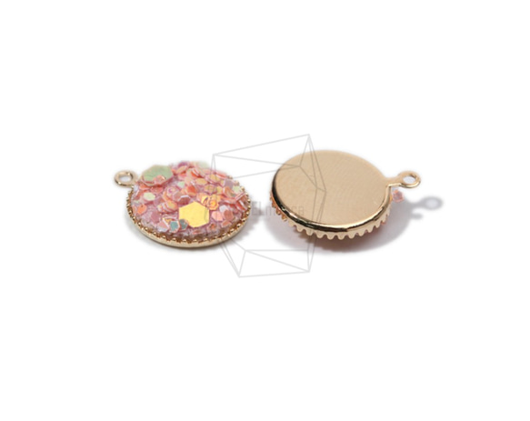 PDT-1652-G【2個入り】ラウンド ペンダント,round Pendant/12mm X 13mm 3枚目の画像