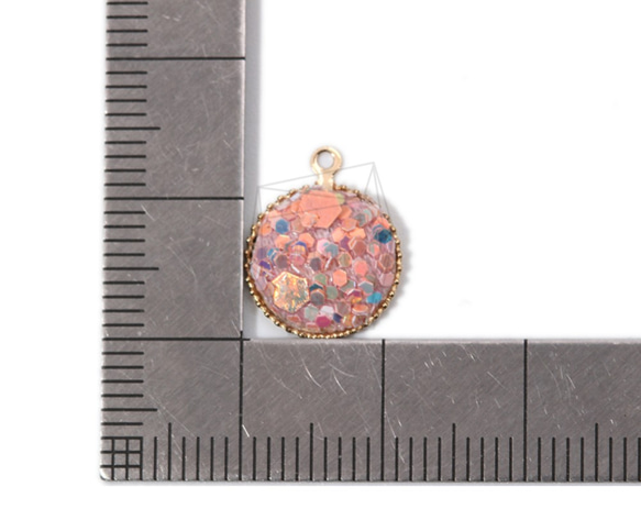 PDT-1652-G【2個入り】ラウンド ペンダント,round Pendant/12mm X 13mm 5枚目の画像