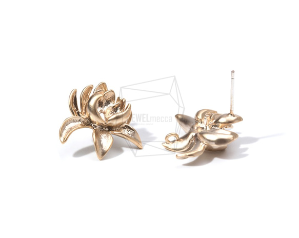 ERG-856-MG【2個入り】ロータスフラワーピアス,Lotus Flower Earring/19mm X 18mm 2枚目の画像