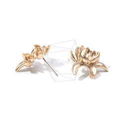 ERG-856-MG【2個入り】ロータスフラワーピアス,Lotus Flower Earring/19mm X 18mm 3枚目の画像