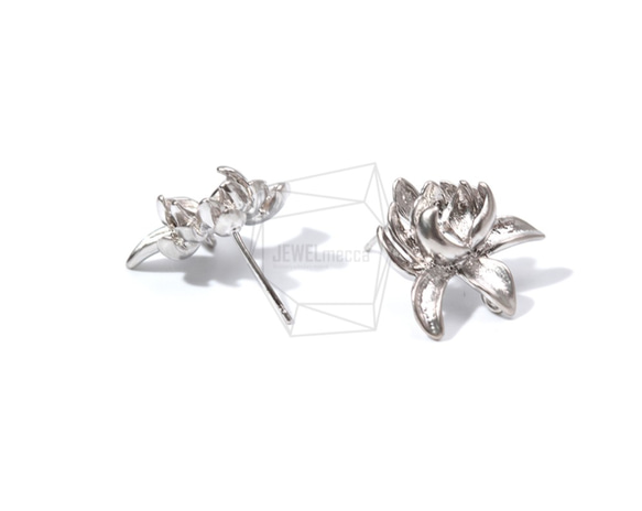 ERG-856-MR【2個入り】ロータスフラワーピアス,Lotus Flower Earring/19mm X 18mm 3枚目の画像