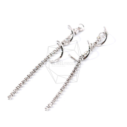 ERG-866-R【2個入り】ウェーブドロップチェーンチャーム,Wave Drop Chain Earring Char 2枚目の画像