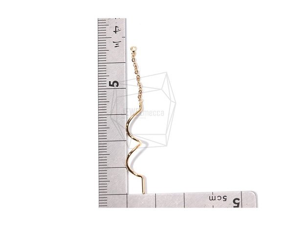 ERG-867-G [2件]波浪吊鍊墜飾，波浪墜鏈耳飾 第5張的照片