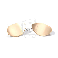 ERG-868-G【2個入り】ラウンドピアス  ,Rounded Triangle Post Earring 1枚目の画像