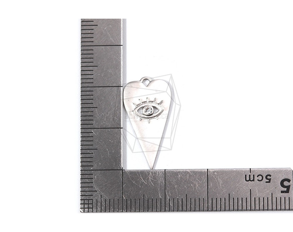 PDT-1761-MR【每件2件】心形吊墜，CZ心形眼睛吊墜 第5張的照片
