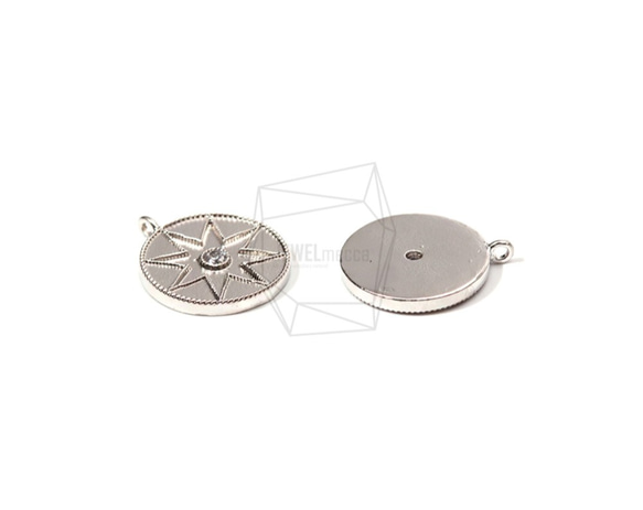 PDT-1507-MR【2個入り】ラウンドスターペンダント,Round Star Cubic Pointed Disk 3枚目の画像