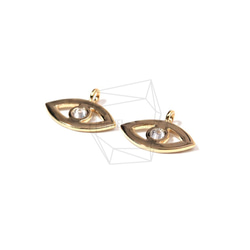 PDT-1512-G【2個裝】Eble Eye Pendant，Evil Eye Pointed立方吊墜 第2張的照片