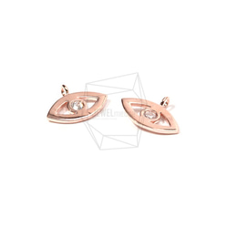 PDT-1512-PG【每包2件】Eble Eye Pendant，Evil Eye Pointed立方吊墜 第3張的照片