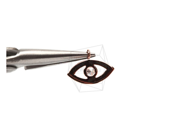 PDT-1512-PG【每包2件】Eble Eye Pendant，Evil Eye Pointed立方吊墜 第4張的照片