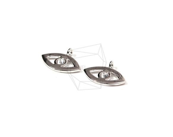 PDT-1512-R【2個入り】イーブルアイペンダント,Evil Eye Pointed Cubic Pendant 2枚目の画像