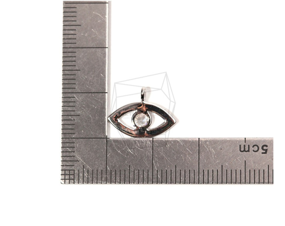 PDT-1512-R【每包2件】Eble Eye Pendant，Evil Eye Pointed立方吊墜 第5張的照片