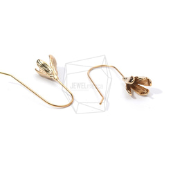 ERG-894-MG【2個入り】フラワーフックピアス,Flower Earwires Hook Earrings 3枚目の画像