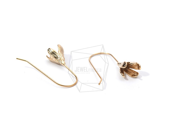 ERG-894-MG【2個入り】フラワーフックピアス,Flower Earwires Hook Earrings 3枚目の画像