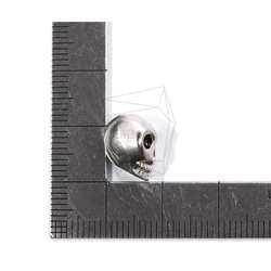 PDT-1782-MR【2個入り】スカルペンダント,Skull Pendant/9mm X 12mm 5枚目の画像