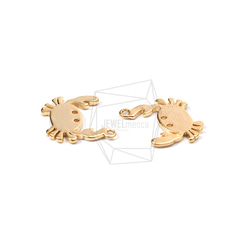 PDT-1786-MG【2個入り】カニペンダント,Crab Pendant/11mm X 11mm 3枚目の画像