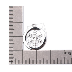 PDT-1791-R【2個入り】ラウンドスノーフレークペンダント,Round Snow Flakes Pendant 5枚目の画像