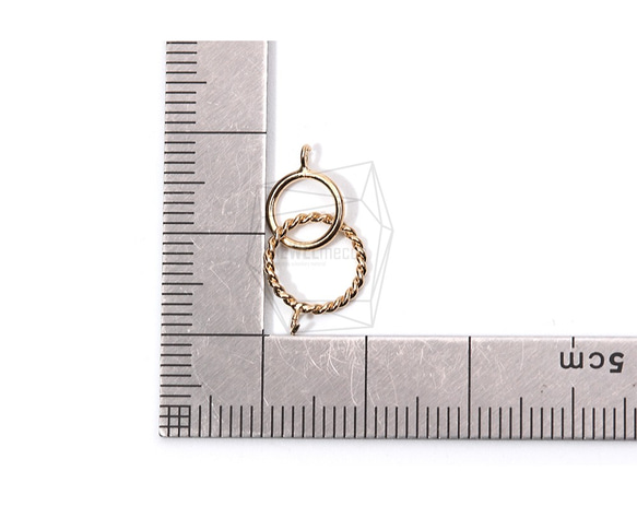 PDT-1796-G【2個入り】ダブリングペンダント,Two-Layer Ring Pendants 5枚目の画像