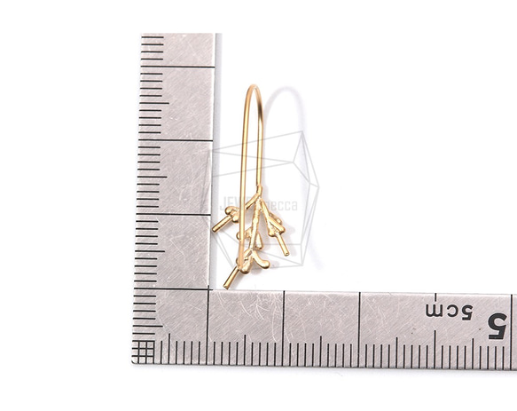 ERG-898-MG【2個入り】ブランチフックイヤリング,Twig Hook Earrings 5枚目の画像