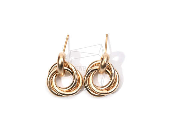 ERG-902-MG【2個入り】リングバンドルピアス,Ring Bundle earrings 1枚目の画像