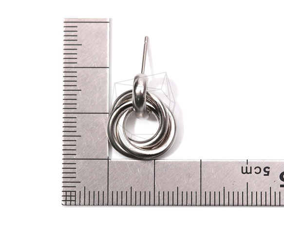 ERG-902-MR【2個入り】リングバンドルピアス,Ring Bundle earrings 5枚目の画像