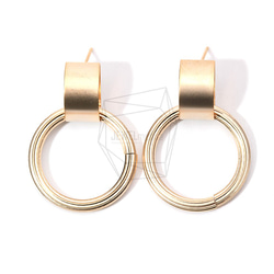 ERG-903-MG【2個入り】リングドロップピアス,Ring Drop Earrings/24mm X 31mm 1枚目の画像