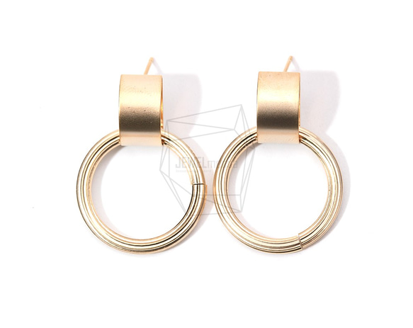 ERG-903-MG【2個入り】リングドロップピアス,Ring Drop Earrings/24mm X 31mm 1枚目の画像