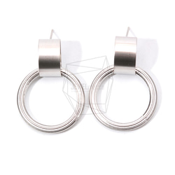 ERG-903-MR【2個入り】リングドロップピアス,Ring Drop Earrings/24mm X 31mm 1枚目の画像