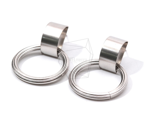 ERG-903-MR【2個入り】リングドロップピアス,Ring Drop Earrings/24mm X 31mm 2枚目の画像