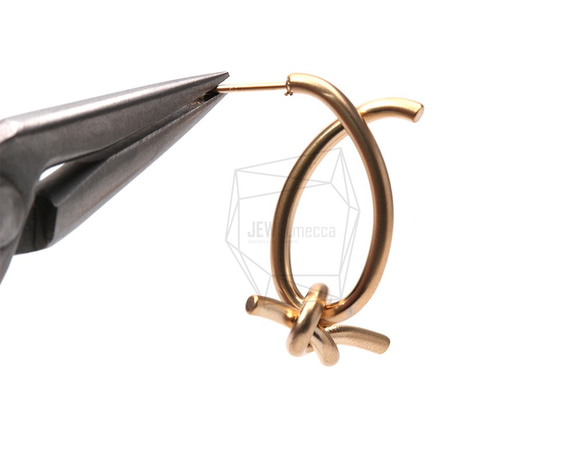 ERG-904-MG [2件]緞帶耳環，意識緞帶耳環 第4張的照片