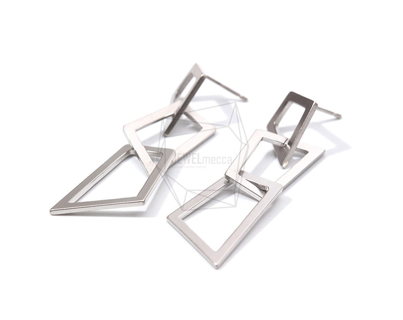 ERG-905-MR【2個入り】スクエアドロップピアス,Square Drop Earrings 2枚目の画像